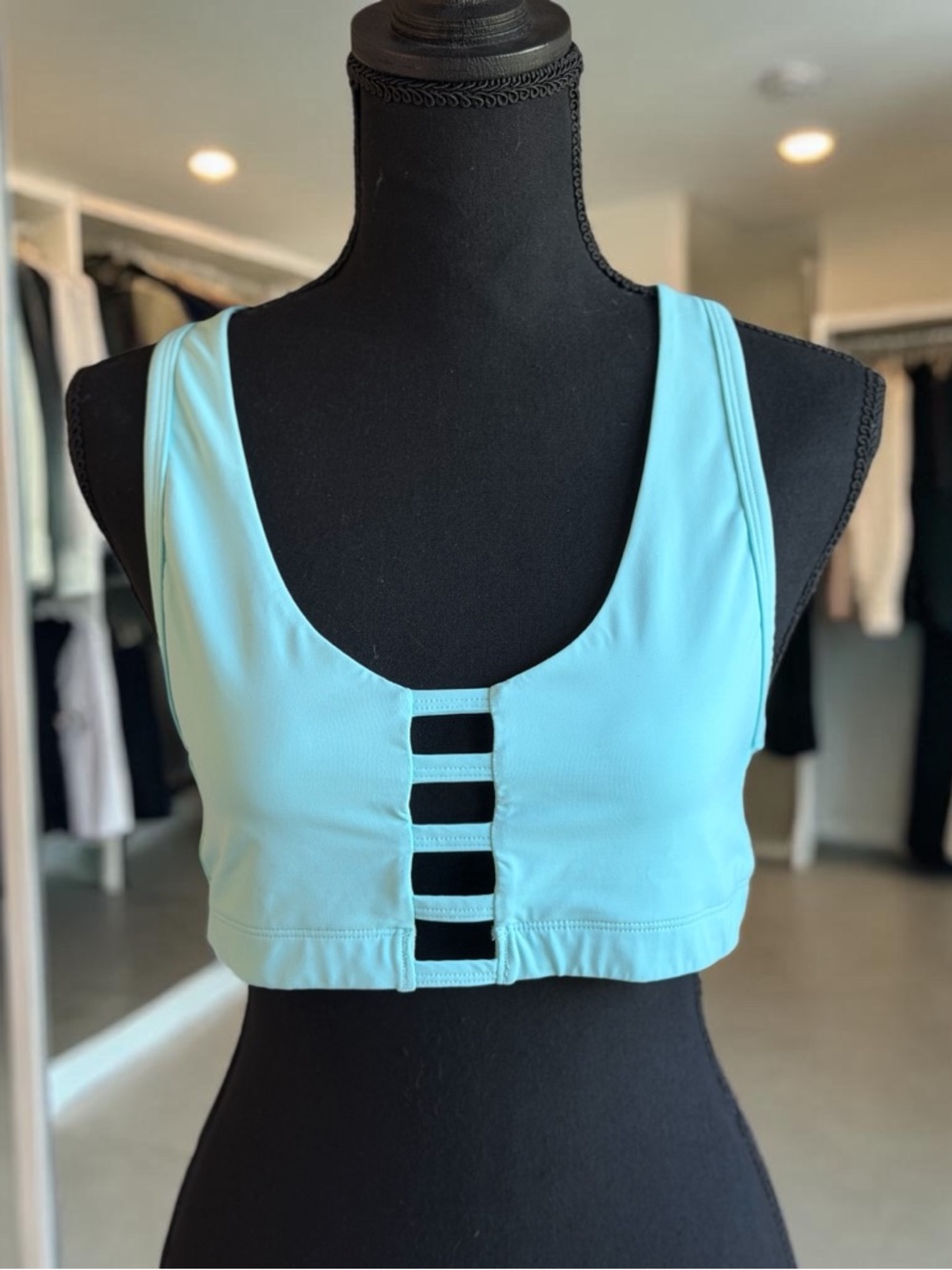 PINK Victoria's Secret Light Blue Cutout Sports Bra Top -Size L